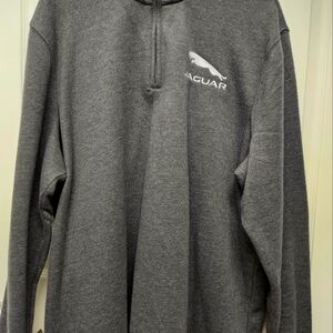 Dark Grey pullover sweatshirt with embroidered Jaguar picture and name